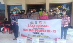 HUT Polwan Ke-73, Polres Minahasa Gelar Bakti Sosial