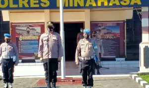 Pengamanan Pemilihan Pelsus, Kompol Adi E Hariawang Pimpin Apel Kesiapan di Mapolres Minahasa