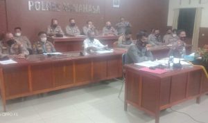 Secara Vidcon, Jajaran Polres Minahasa Ikut Anev yang Digelar Polda Sulut