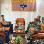 Sinergitas TNI Polri, Kapolres Way Kanan Bertandang ke Dandim 0427/Way Kanan