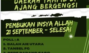 Open Turnamen “Hengki Irawan Cup I” Diikuti 8 Kesebelasan Sepak Bola di VII Koto Lamo 