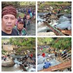 Pemerintah Desa Situmulya Bersama Masyarakat Setempat Bangun Jembatan Darurat