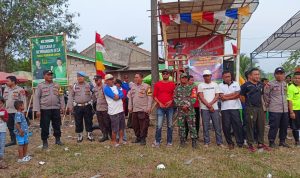 Anggota Polsek Jawilan Polres Serang Pam Final Pertandingan Sepak Bola Tarkam di Desa Pasir Buyut