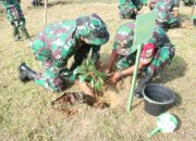 Kodim 0416/Bute Karya Bakti dengan Tanam 240 Pohon di Kecamatan Sumay