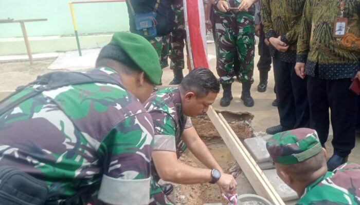 Dandim 0413/Bangka Letakkan Batu Pertama Pembangunan Mushola Koramil Bukit Intan