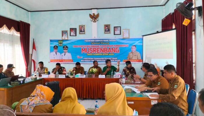 Gelar Musrenbang, Camat Batang Gasan: Prioritas Insfratruktur Ekonomi Stunting dan Ketahanan Pangan