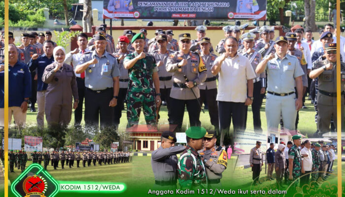 Kodim 1512/Weda Ikut Apel Gelar Pasukan Operasi Kepolisian Terpusat di Polres Halteng 