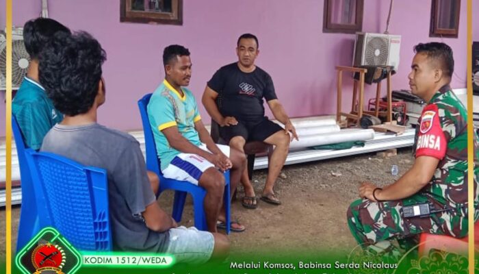 Melalui Komsos, Serda Nicolaus Berikan Motivasi Pengolahan Lahan Tidur Kepada Warga Binaan