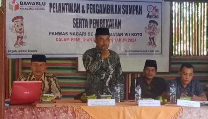 Camat VII Koto Sungai Sarik Hadiri Pelantikan PKD Panwas Nagari