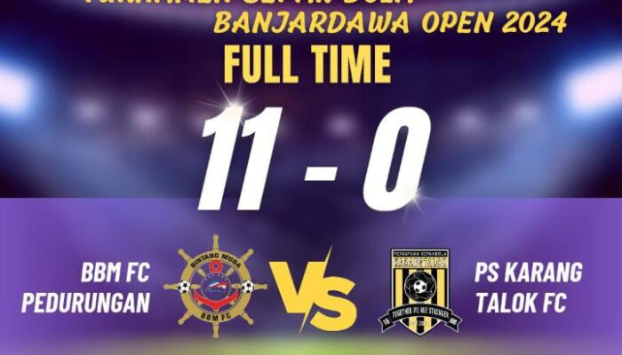 Laga Big Match Turnamen Banjardawa Open 2024, BBM FC Pedurungan Bantai PS Karang Talok FC 11:0