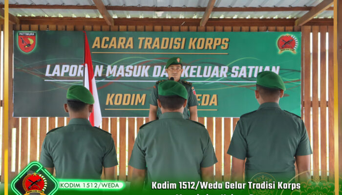 Kodim 1512/Weda Gelar Tradisi Korps Masuk dan Keluar Satuan