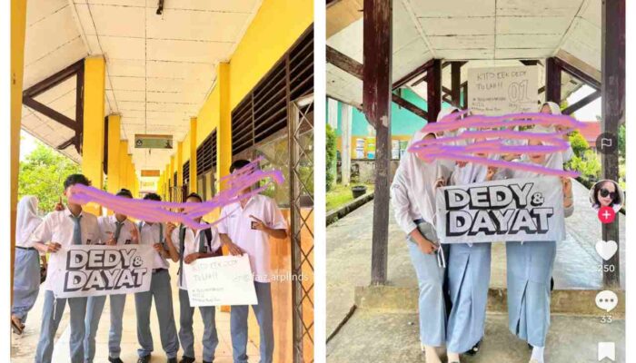 Viral di Medsos Siswa Bawa Poster Tulisan Dedi – Dayat di Lingkungan Sekolah, Bawaslu Diminta Turun Tangan