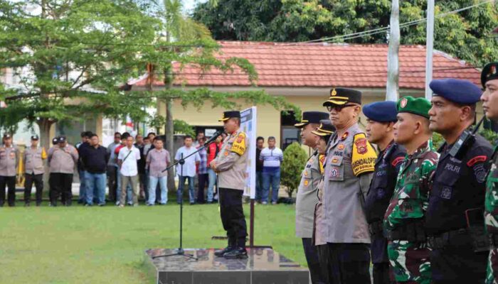 Polres Bungo Gelar Pengamanan Rapat Pleno Terbuka Penetapan Paslon Terpilih Pilkada Bungo